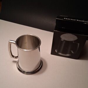 Vintage Leonard Eales Sheffield Glass Bottom Pewter Tankard